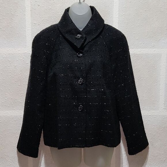 Briggs New York Jackets & Blazers - Briggs New York Black Glitzy Coat